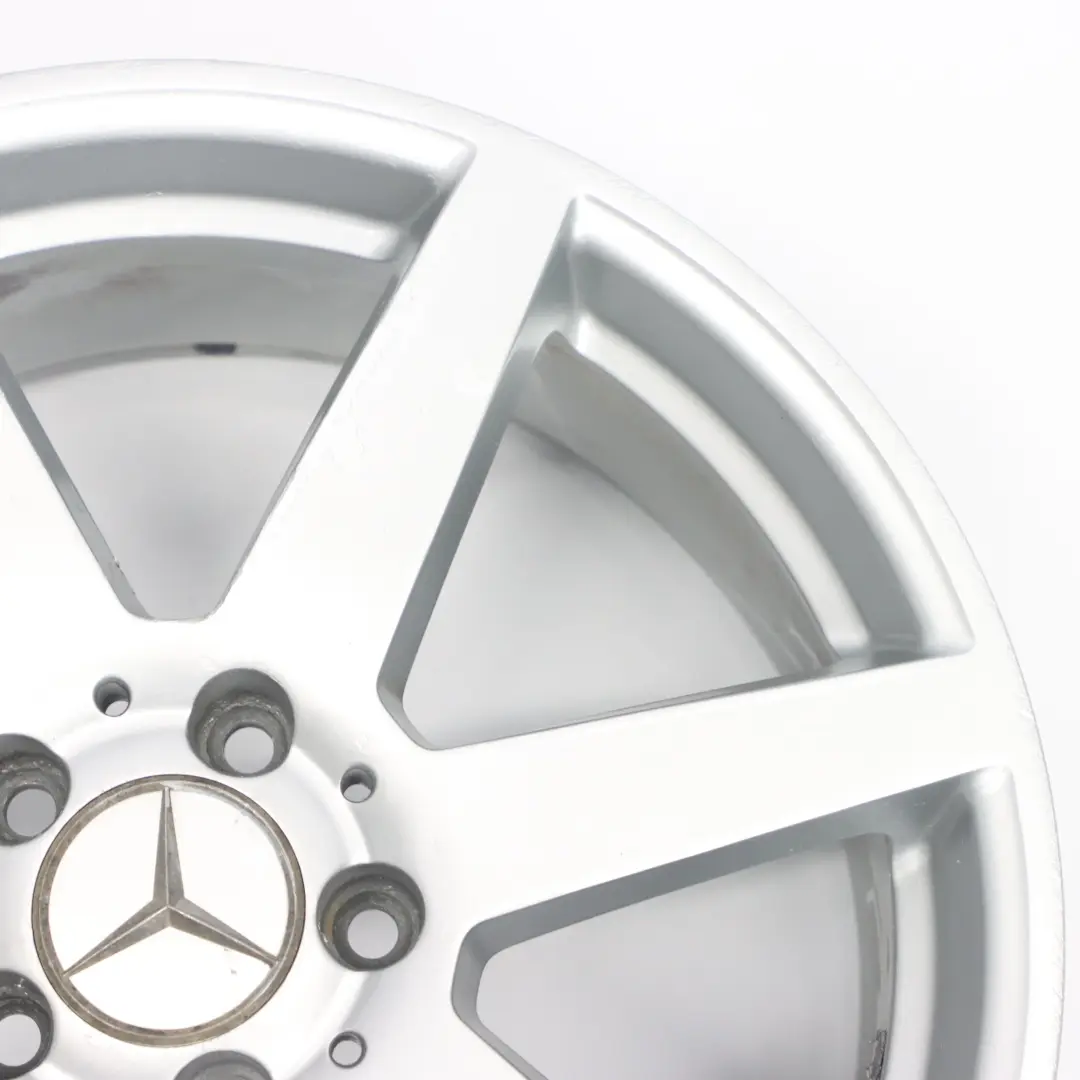 Mercedes W204 7-Spoke Front Silver AMG Alloy Wheel Rim 18" 8J ET:50 - SKU A2044019802-3 - Part number A2044019802