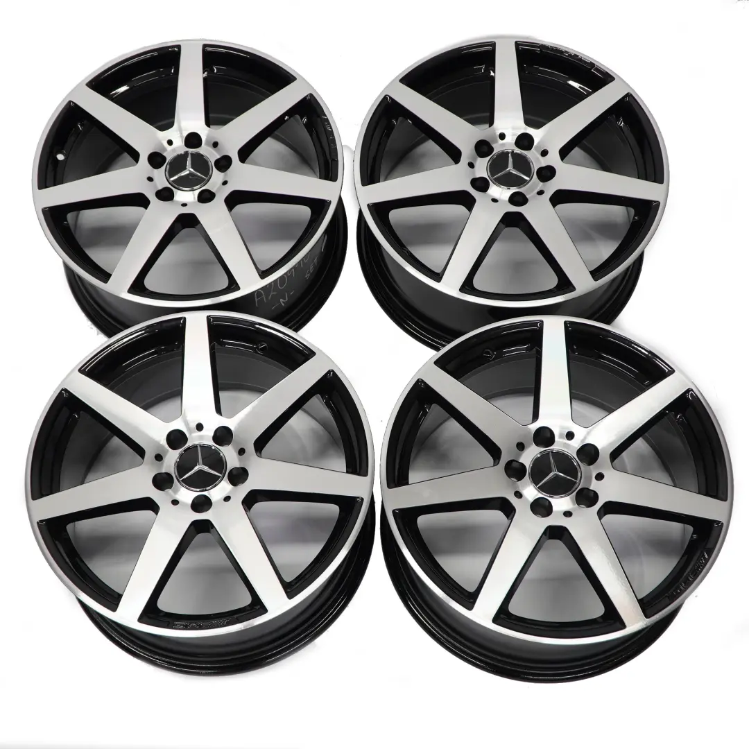 Complete Set 4x Alloy Wheel Rim 18" AMG 7 Spoke Mercedes W204 - SKU A2044019802/A2044019902 - Part number A2044019802/A2044019902