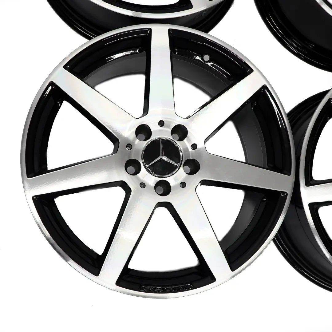 Complete Set 4x Alloy Wheel Rim 18" AMG 7 Spoke Mercedes W204 - SKU A2044019802/A2044019902 - Part number A2044019802/A2044019902