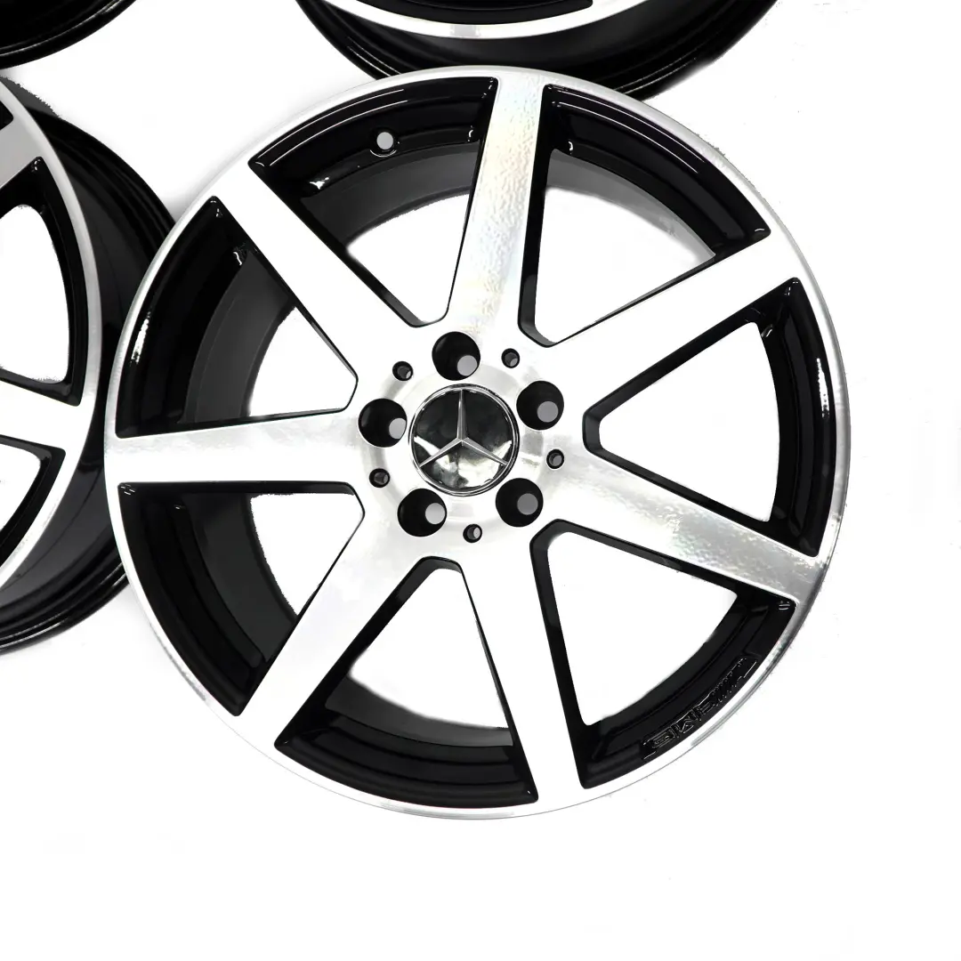 Complete Set 4x Alloy Wheel Rim 18" AMG 7 Spoke Mercedes W204 - SKU A2044019802/A2044019902 - Part number A2044019802/A2044019902