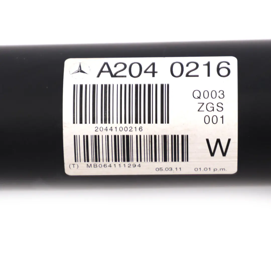 Propshaft Mercedes W204 Drive Prop Shaft Automatic Transmission M271 to with Part number A2044100216 Propshaft Mercedes W204 Drive Prop Shaft Automatic Transmission M271 - SKU A2044100216 - Part number A2044100216
