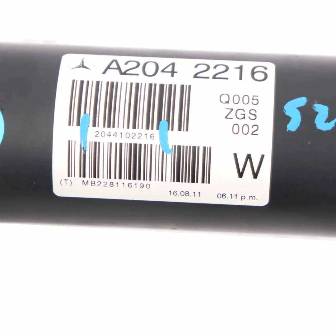 Propshaft Mercedes W204 C207 Drive Prop Shaft Transmission Manual to with Part number A2044102216 Propshaft Mercedes W204 C207 Drive Prop Shaft Transmission Manual - SKU A2044102216 - Part number A2044102216