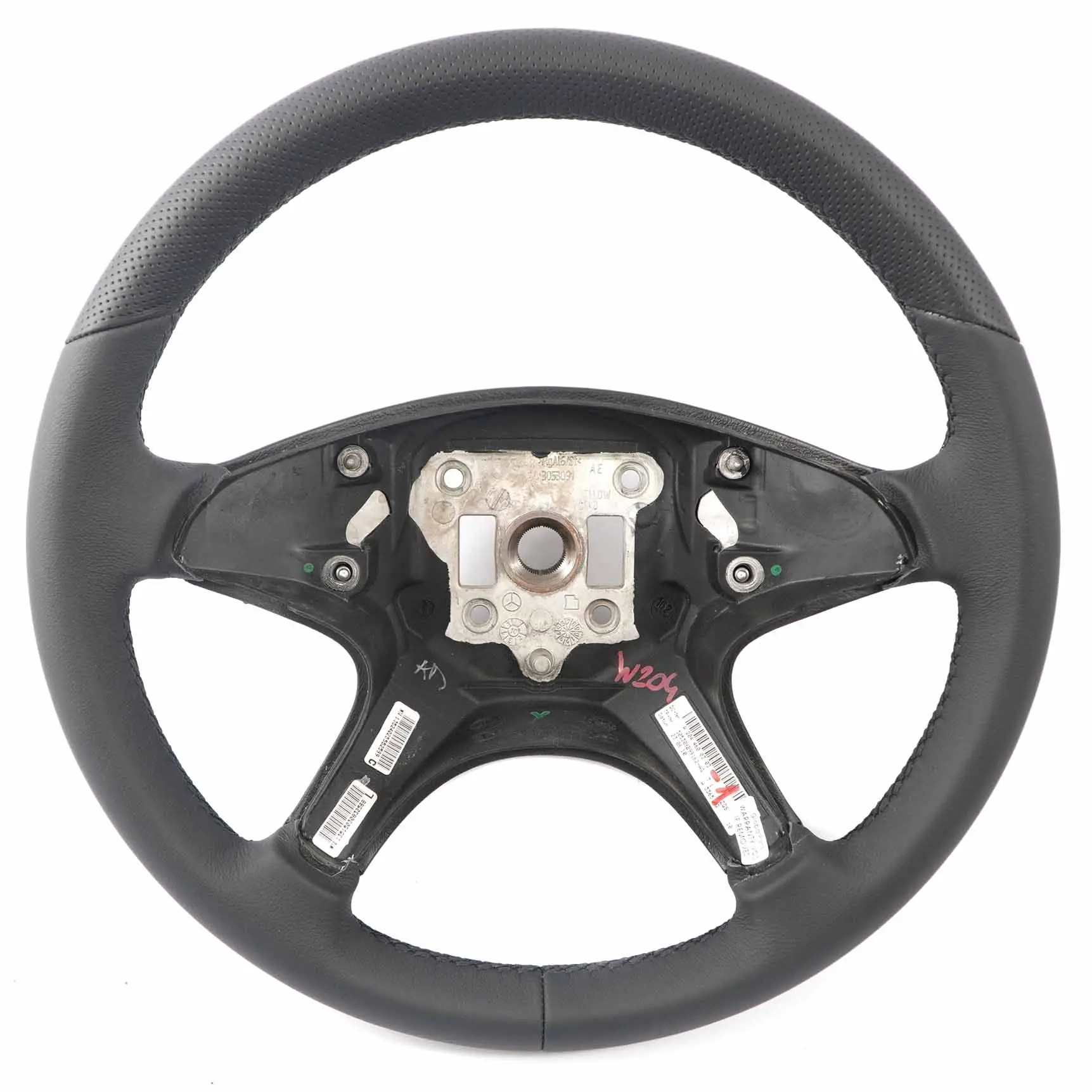 Volant Mercedes W204 NEUF En Cuir Noir Avec Filets Noirs A2044600303