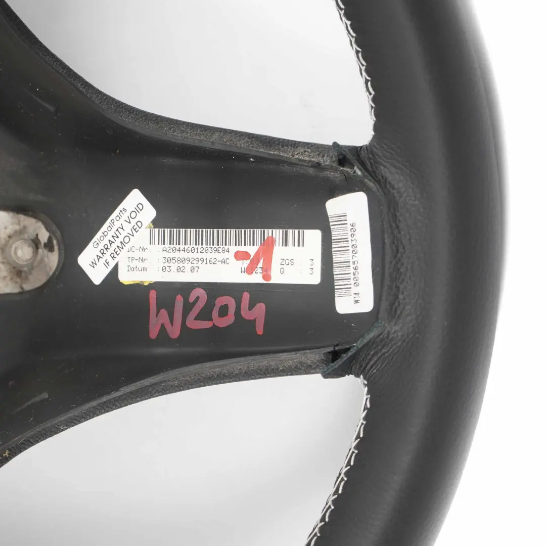 Mercedes W204 NOUVEAU Volant en Cuir Noir avec Fils Blancs - SKU A2044601203-1 - Numéro de pièce  A2044601203