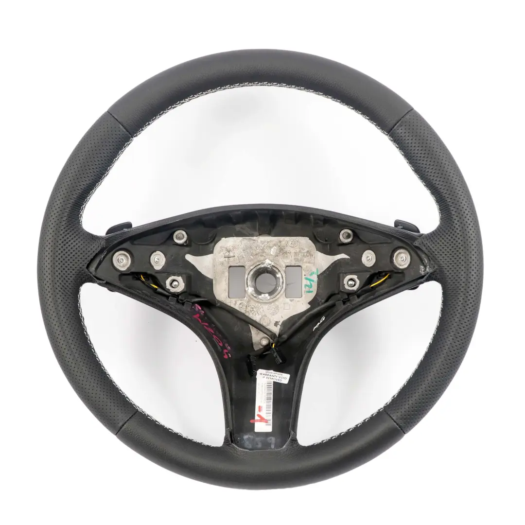 Leather Sport Steering Wheel Paddle Shift White Mercedes W204 NEW Black - SKU A2044601703-1 - Part number A2044601703