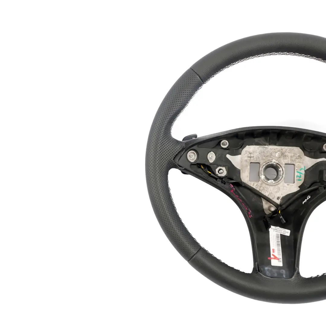 Leather Sport Steering Wheel Paddle Shift White Mercedes W204 NEW Black - SKU A2044601703-1 - Part number A2044601703