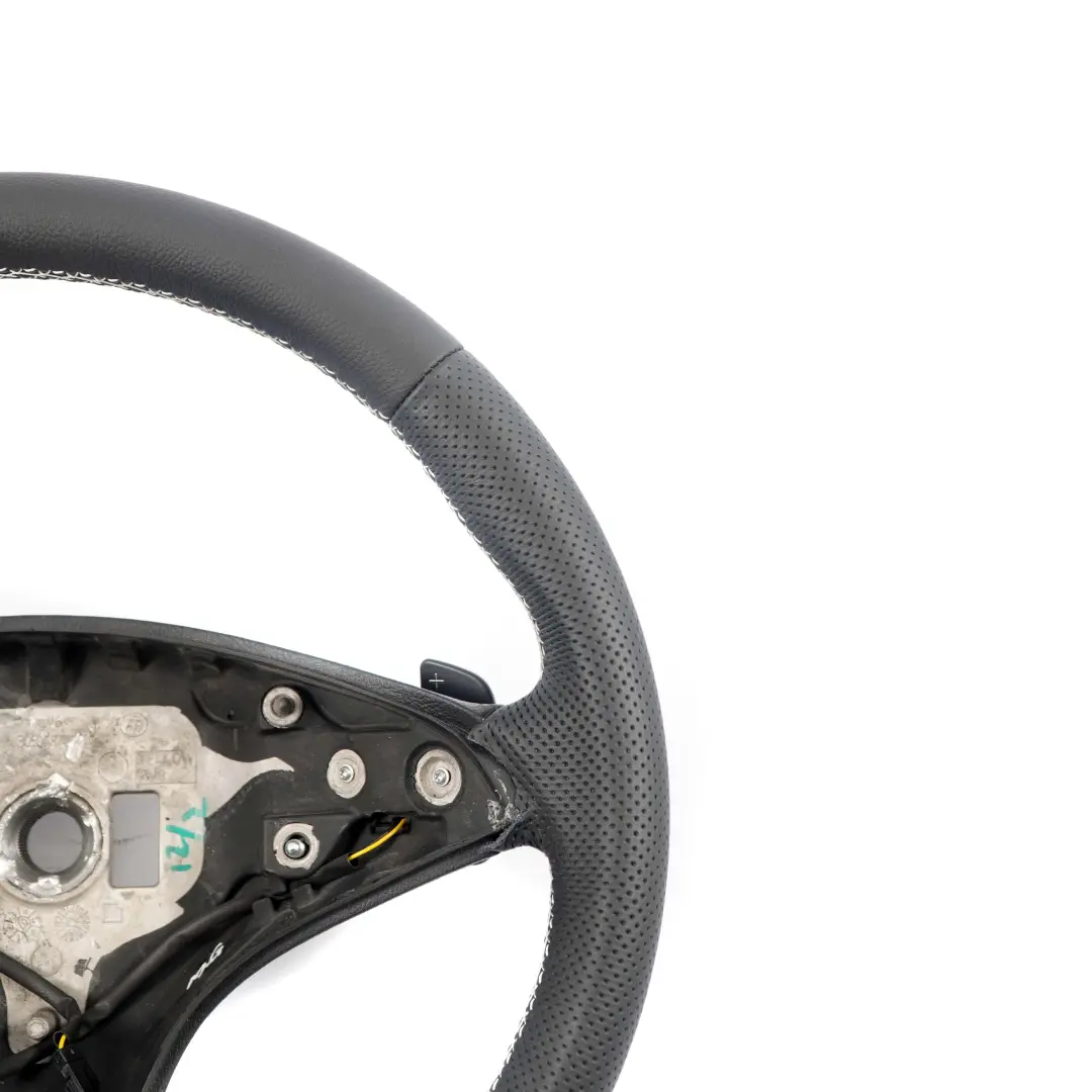 Leather Sport Steering Wheel Paddle Shift White Mercedes W204 NEW Black - SKU A2044601703-1 - Part number A2044601703