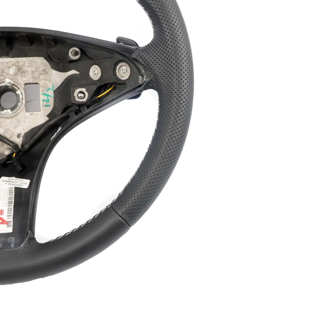 Leather Sport Steering Wheel Paddle Shift White Mercedes W204 NEW Black - SKU A2044601703-1 - Part number A2044601703