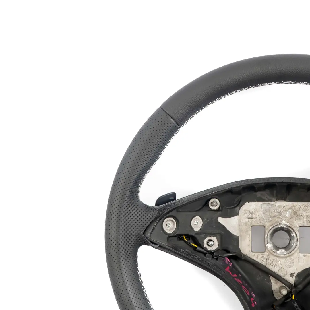 Leather Sport Steering Wheel Paddle Shift White Mercedes W204 NEW Black - SKU A2044601703-1 - Part number A2044601703