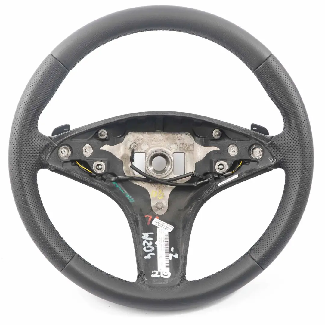 Mercedes W204 NUEVO Volante deportivo de cuero negro Paddle Shift Negro Hilos - SKU A2044601703-2 - Número de pieza A2044601703