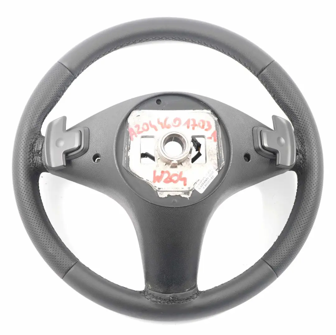 NUOVO volante sportivo in pelle nera Paddle Shift Nero filettature per Mercedes W204 con numero di parte A2044601703 Mercedes W204 NUOVO volante sportivo in pelle nera Paddle Shift Nero filettature - SKU A2044601703-2 - Numero di parte A2044601703
