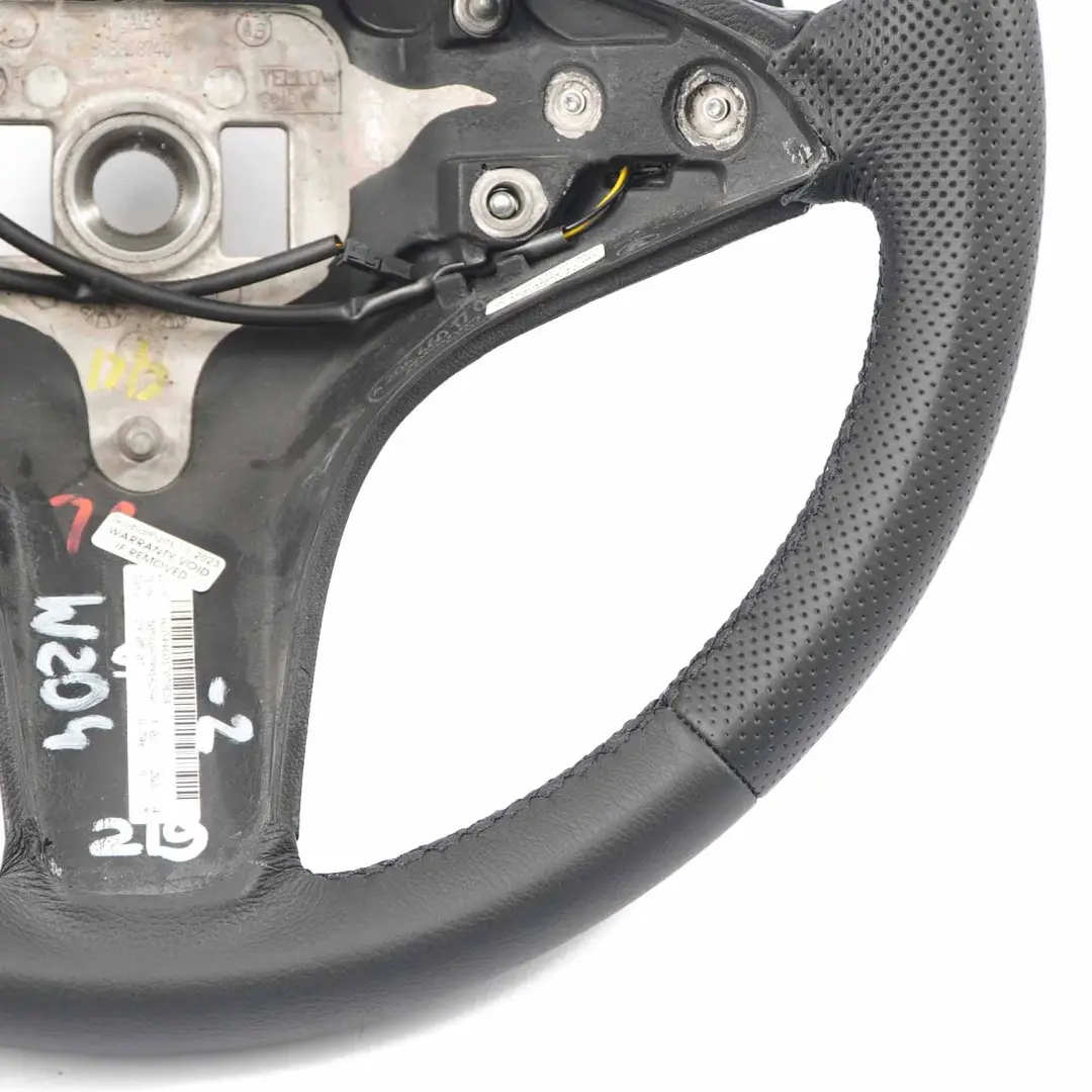 Mercedes W204 NEW Black Leather Sport Steering Wheel Paddle Shift Black Threads - SKU A2044601703-2 - Part number A2044601703