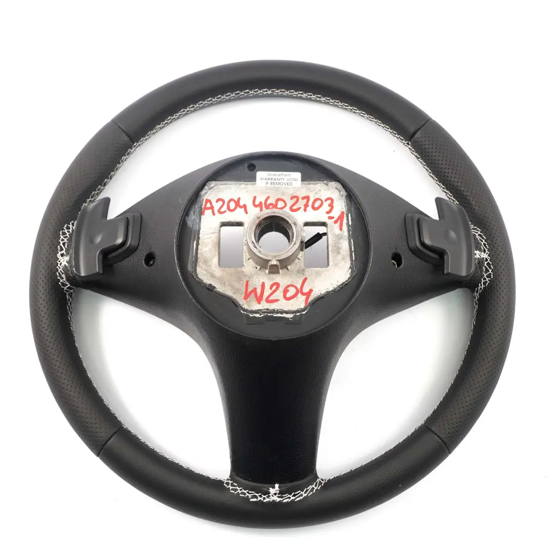  Mercedes-Benz W204 NEU Leder Schwarz Sport Lenkrad Schaltwippen Weiße Fäden - SKU A2044602703-1 - Teilenummer A2044602703
