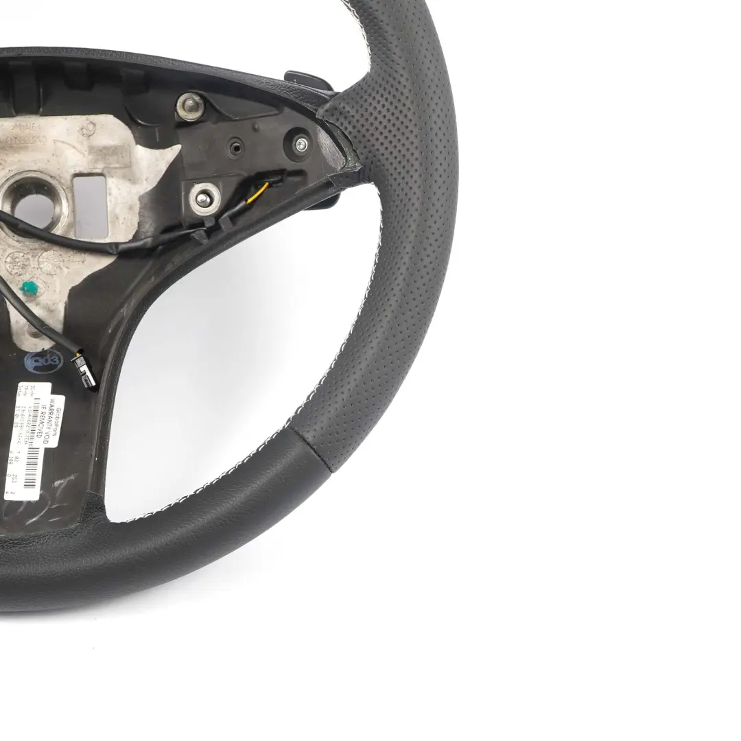 Mercedes W204 NEW Black Leather Sport Steering Wheel Paddle Shift White Threads - SKU A2044602703-1 - Part number A2044602703