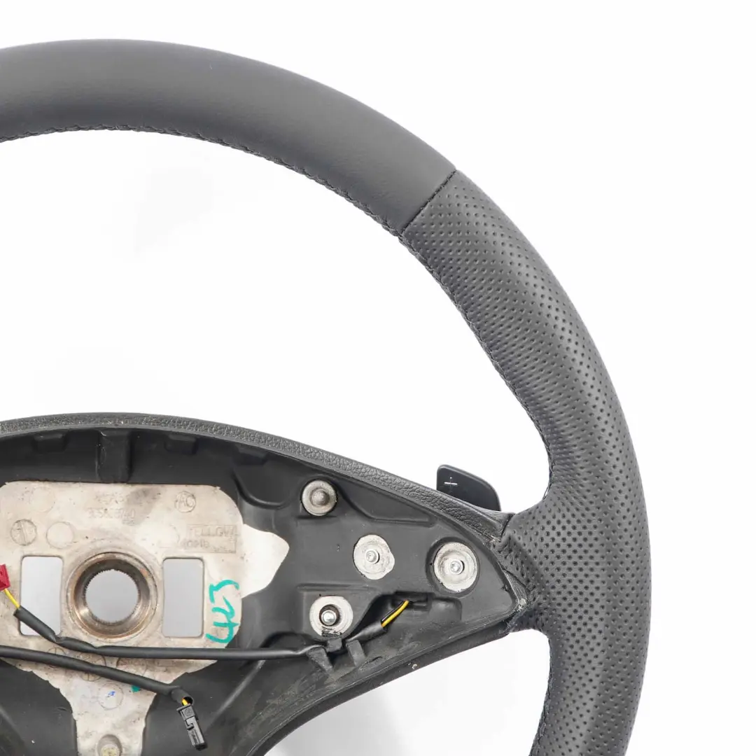 Mercedes W204 NEW Black Leather Sport Steering Wheel Paddle Shift Black Threads - SKU A2044602703-2 - Part number A2044602703