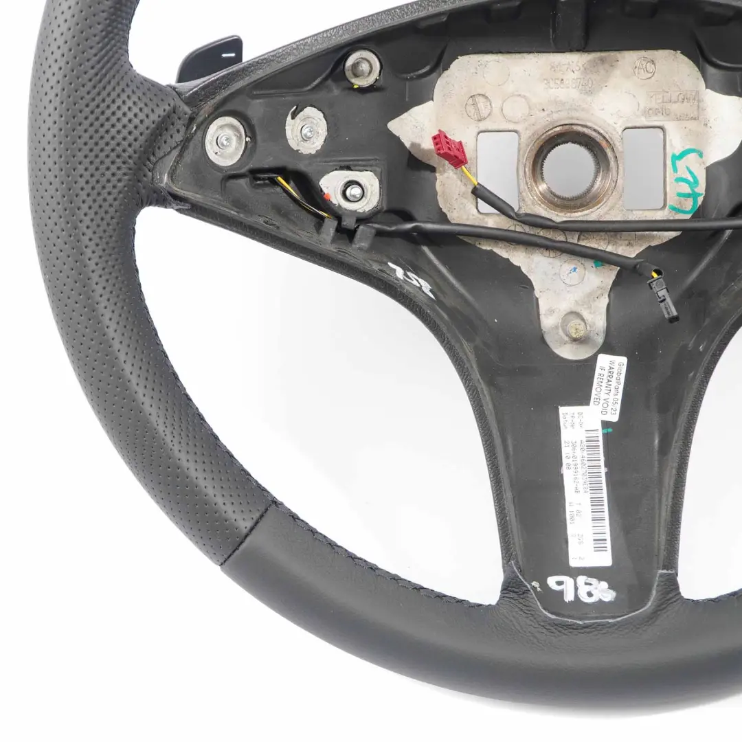 Mercedes W204 NEW Black Leather Sport Steering Wheel Paddle Shift Black Threads - SKU A2044602703-2 - Part number A2044602703