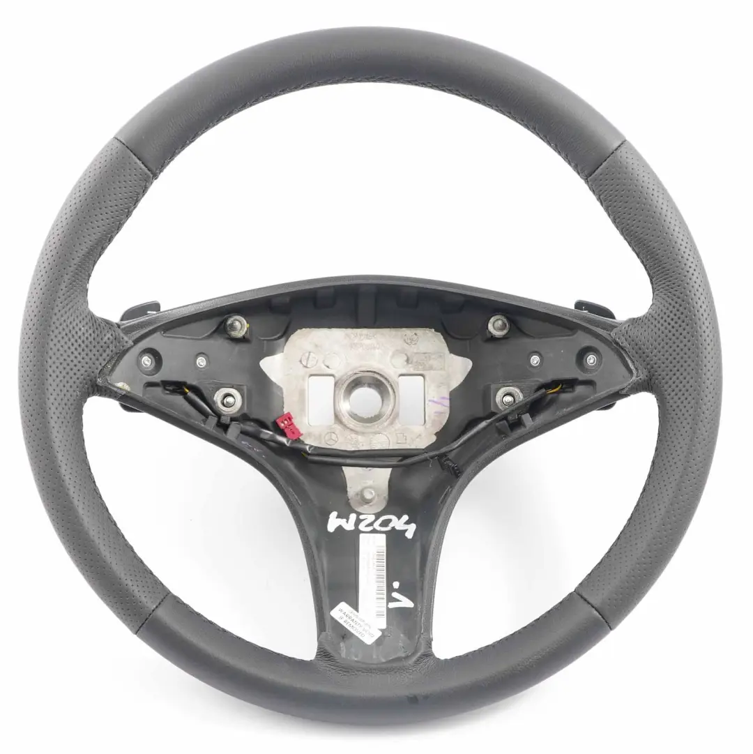 Leather Sport Steering Wheel Paddle Shift Black Threads to Mercedes W204 NEW Black with Part number A2044603303 Mercedes W204 NEW Black Leather Sport Steering Wheel Paddle Shift Black Threads - SKU A2044603303-1 - Part number A2044603303
