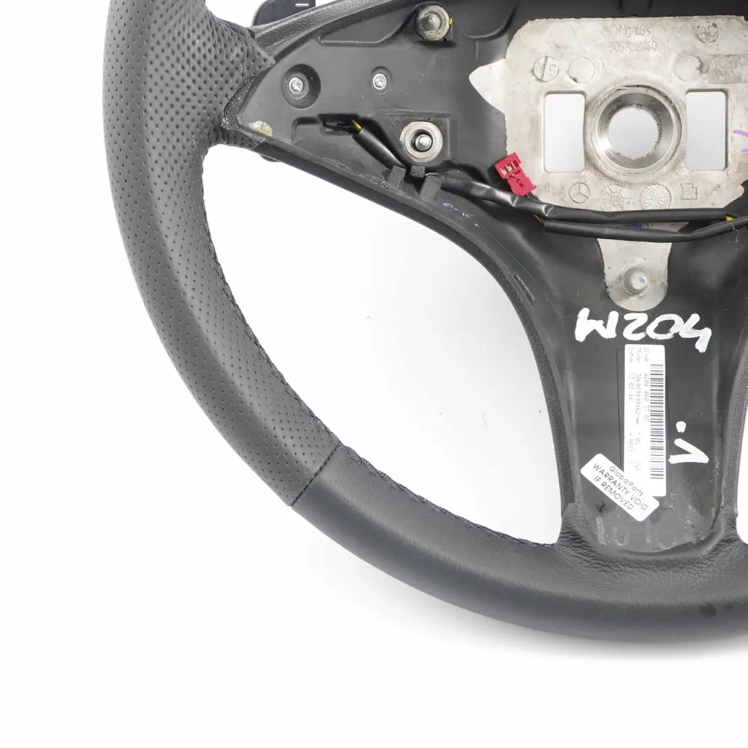 Mercedes W204 NEW Black Leather Sport Steering Wheel Paddle Shift Black Threads - SKU A2044603303-1 - Part number A2044603303