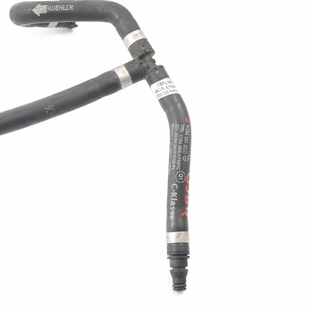  Tubo agua Mercedes W204 W207 OM651 Radiador Manguera refrigerante - SKU A2045012225 - Número de pieza A2045012225