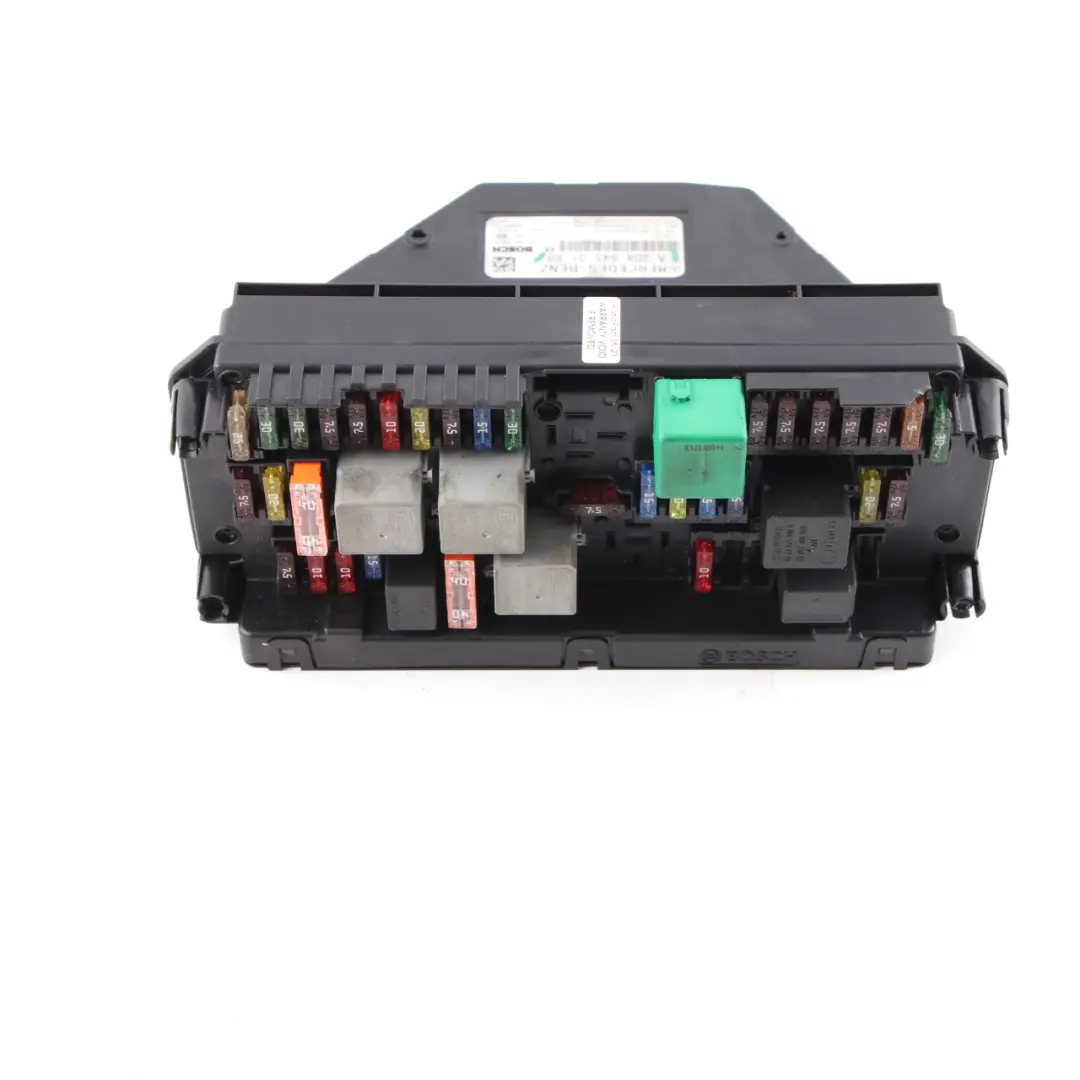 SAM Modul Sicherungskasten Relais Steuergerät für Mercedes W204 mit Teilenummer A2045450169 Mercedes W204 SAM Modul Sicherungskasten Relais Steuergerät - SKU A2045450169 - Teilenummer A2045450169