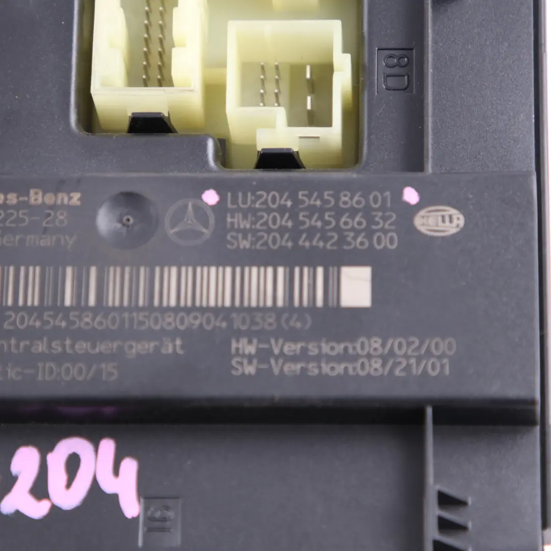 Caja Fusibles Trasera Relé Unidad Control Módulo SAM para Mercedes W204 con número de pieza A2045458601 Mercedes W204 Caja Fusibles Trasera Relé Unidad Control Módulo SAM - SKU A2045458601 - Número de pieza A2045458601