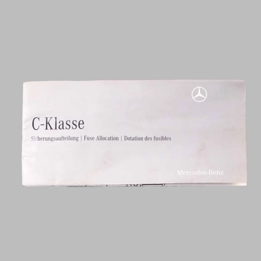 Mercedes W204 Fuse Box Grouping Fuse Placement Map Card Diagram - SKU A2045842982 - Part number A2045842982