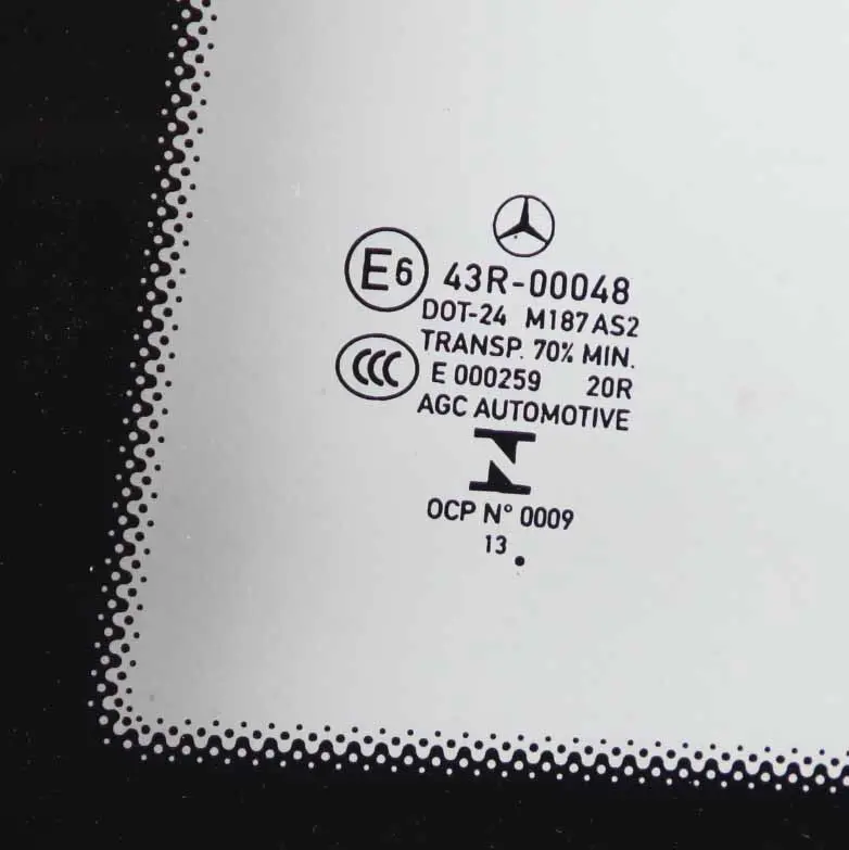  Quarter Side Window Mercedes W204 Coupe Rear Left N/S Green Window Glass AS2 - SKU A2046701900 - Part number A2046701900