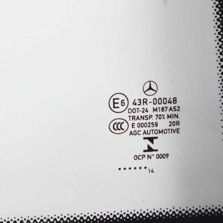  Quarter Side Window Mercedes W204 Coupe Rear Right O/S Green Window Glass AS2 - SKU A2046702000 - Part number A2046702000