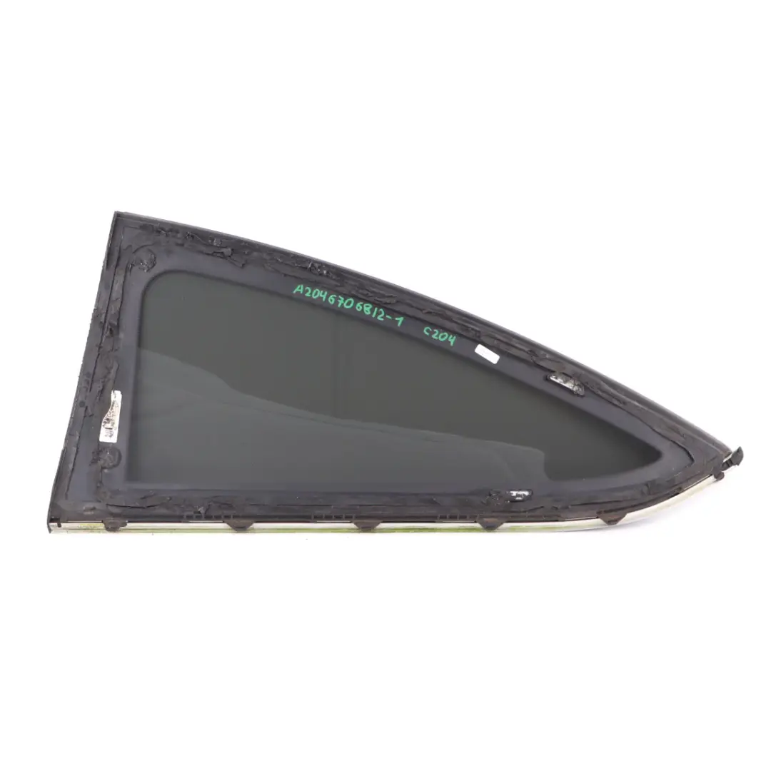 Quarter Side Window Glass Rear Right O/S Tinted to Mercedes C204 with Part number A2046706812 Mercedes C204 Quarter Side Window Glass Rear Right O/S Tinted - SKU A2046706812-1 - Part number A2046706812