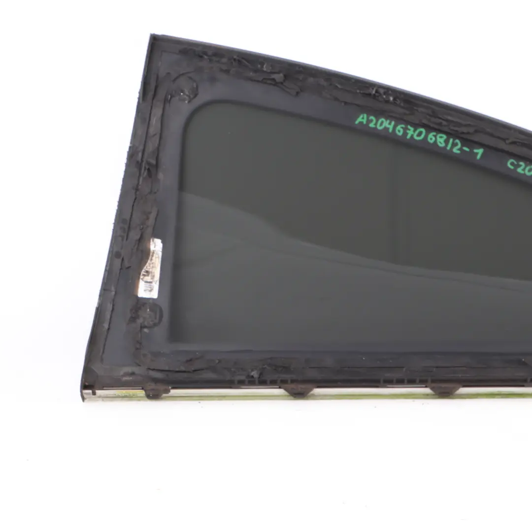 Quarter Side Window Glass Rear Right O/S Tinted to Mercedes C204 with Part number A2046706812 Mercedes C204 Quarter Side Window Glass Rear Right O/S Tinted - SKU A2046706812-1 - Part number A2046706812