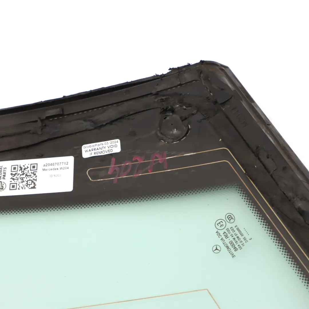 Mercedes S204 Vitrage de la vitre latérale arrière gauche Vitrage AS2 - SKU A2046707712 - Numéro de pièce A2046707712