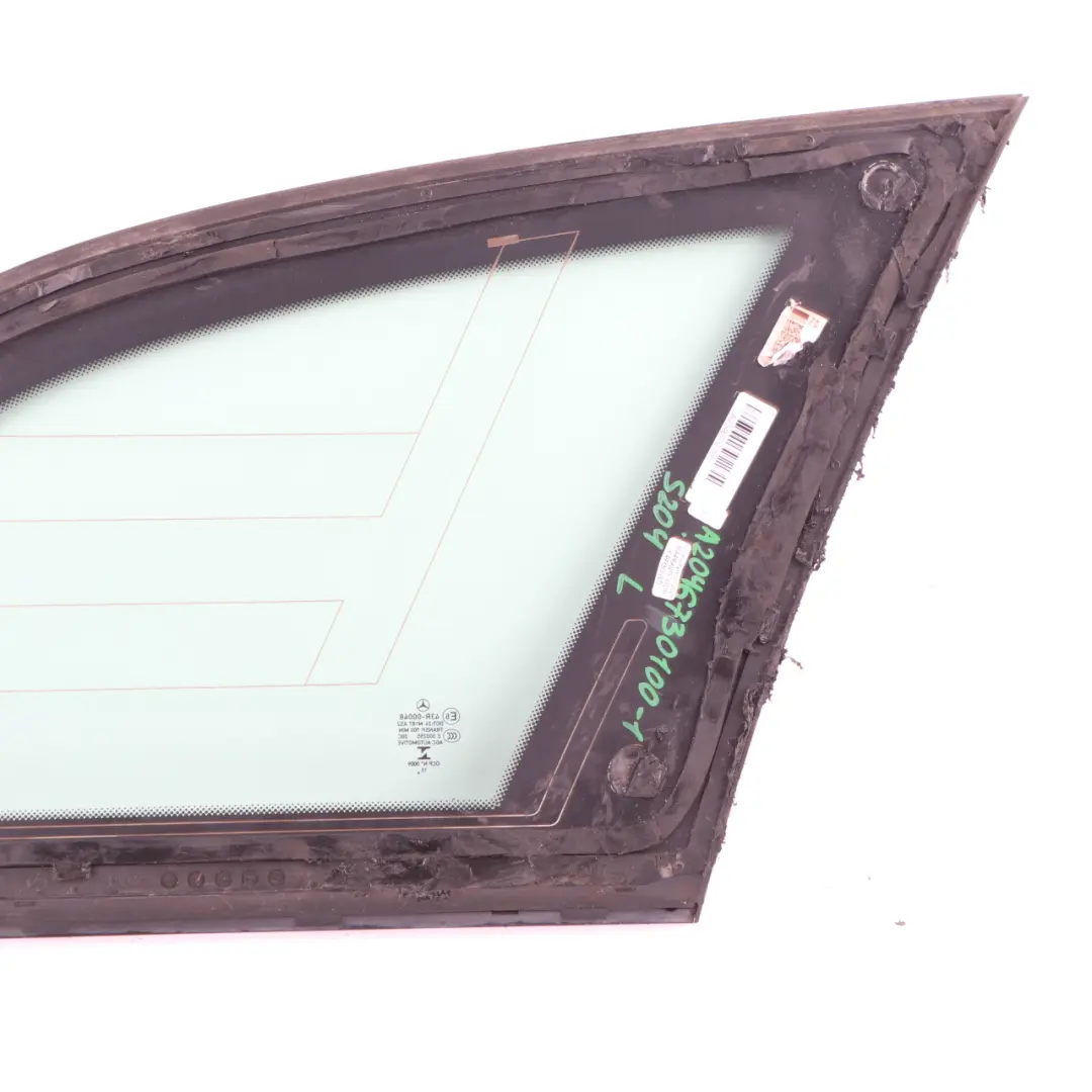 Ventanilla Lateral Trasera Izquierda Cristal AS2 para Mercedes S204 con número de pieza A2046730100 Mercedes S204 Ventanilla Lateral Trasera Izquierda Cristal AS2 - SKU A2046730100-1 - Número de pieza A2046730100