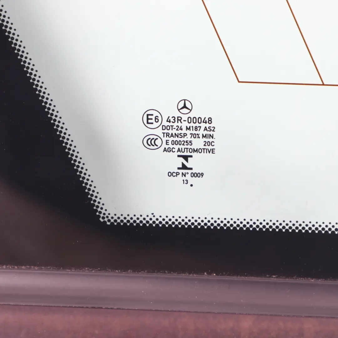 Quarter Side Window Glass Glazing Rear Left N/S Glazing AS2 to Mercedes S204 with Part number A2046730100 Mercedes S204 Quarter Side Window Glass Glazing Rear Left N/S Glazing AS2 - SKU A2046730100-1 - Part number A2046730100