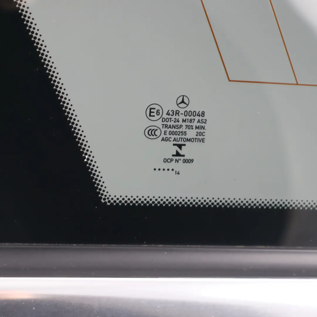 Mercedes S204 Quarter Side Window Glass Glazing Rear Left N/S AS2 Foil Tinted - SKU A2046730100 - Part number A2046730100
