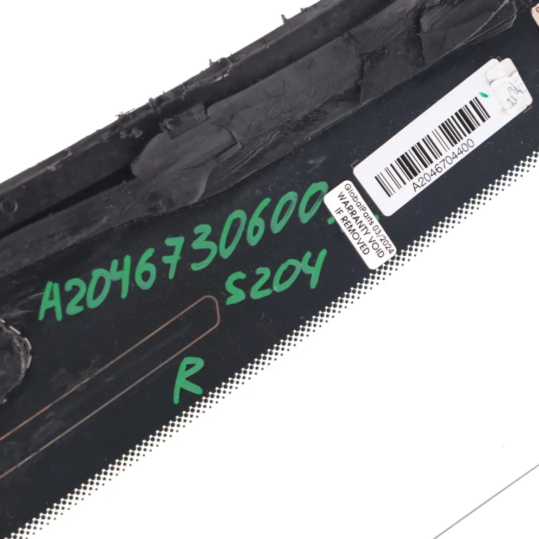 Side Window Glass Rear Right O/S Quarter Glazing Green AS2 to Mercedes S204 Estate with Part number A2046730600 Mercedes S204 Estate Side Window Glass Rear Right O/S Quarter Glazing Green AS2 - SKU A2046730600 - Part number A2046730600