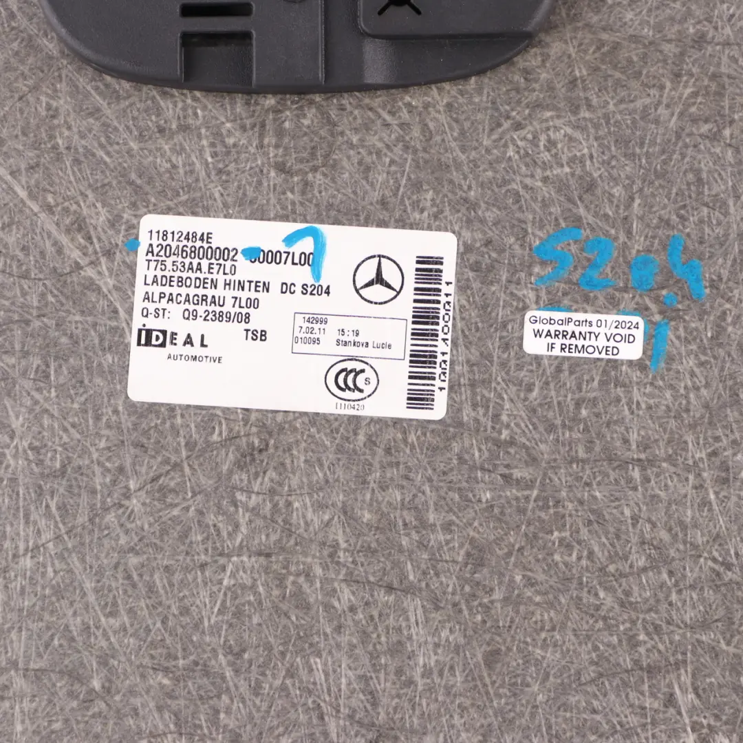 Mercedes S204 Boot Trunk Rear Loading Floor Trim Panel Carpet Beige - SKU A2046800002-1 - Part number A2046800002