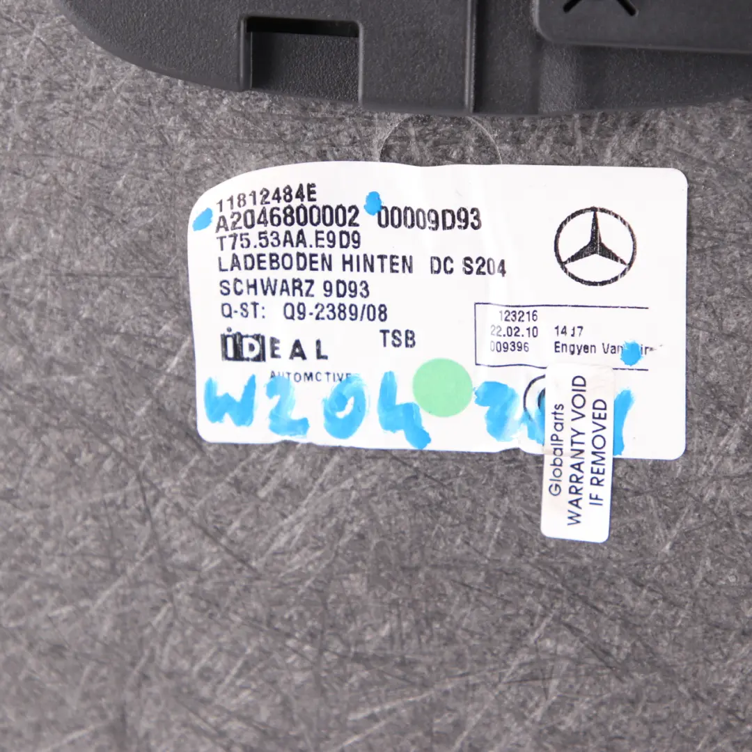 Mercedes S204 Boot Trunk Estate Rear Loading Floor Trim Panel Carpet - SKU A2046800002 - Part number A2046800002
