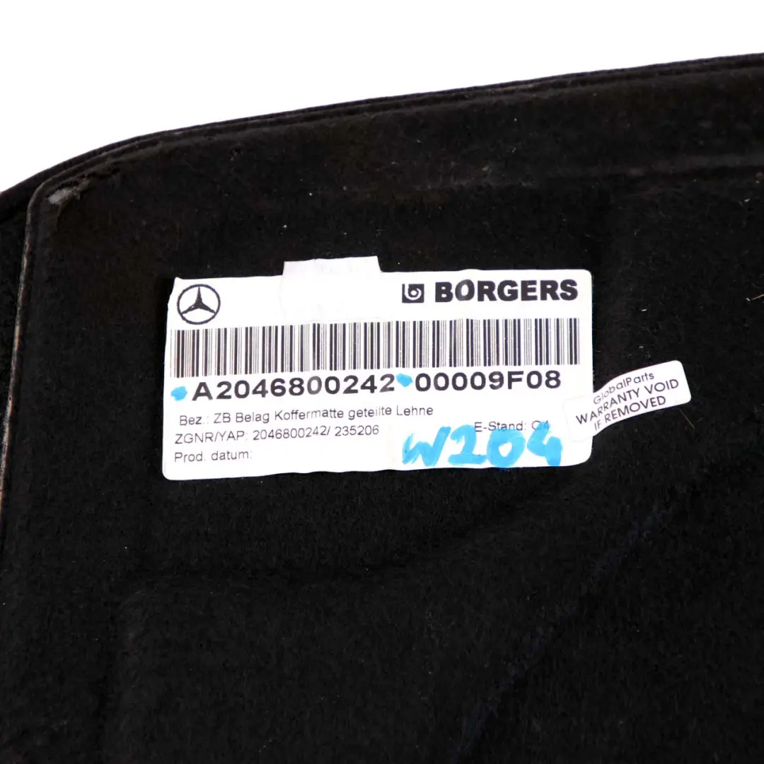  Mercedes-Benz C-Class W204 Rear Boot Trunk Loading Floor Trim Panel Carpet - SKU A2046800242 - Part number A2046800242