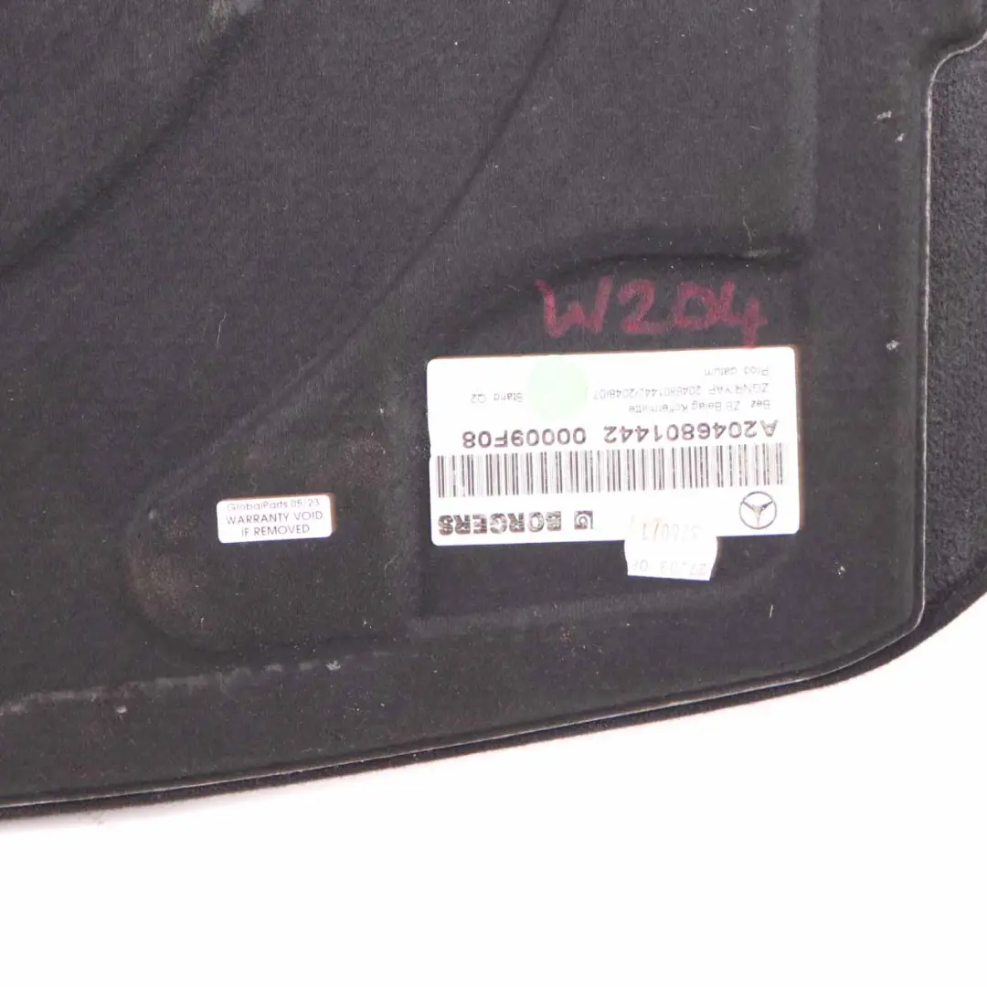 Piso Maletero Carga Trasera Alfombra Negro para Mercedes W204 con número de pieza A2046801442 Mercedes W204 Piso Maletero Carga Trasera Alfombra Negro - SKU A2046801442 - Número de pieza A2046801442
