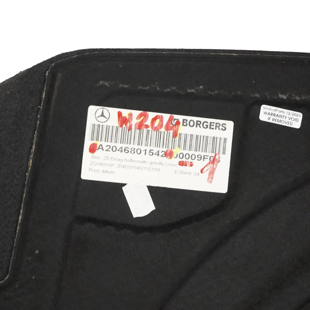 Mercedes W204 Boot Trunk Floor Saloon Liner Trim Carpet Well Cover - SKU A2046801542-1 - Part number A2046801542
