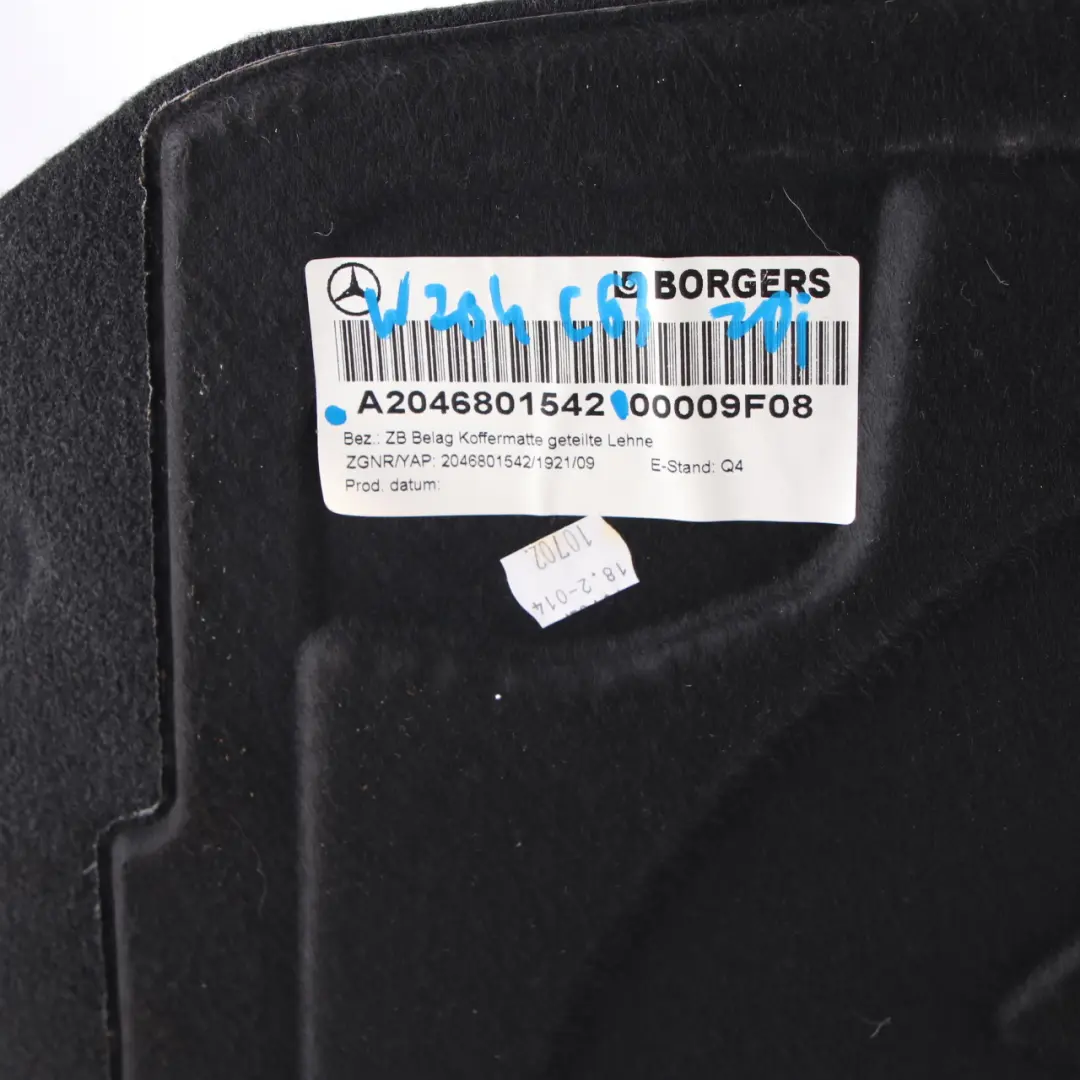 Mercedes W204 Boot Trunk Floor Saloon Liner Trim Carpet Well Cover - SKU A2046801542 - Part number A2046801542