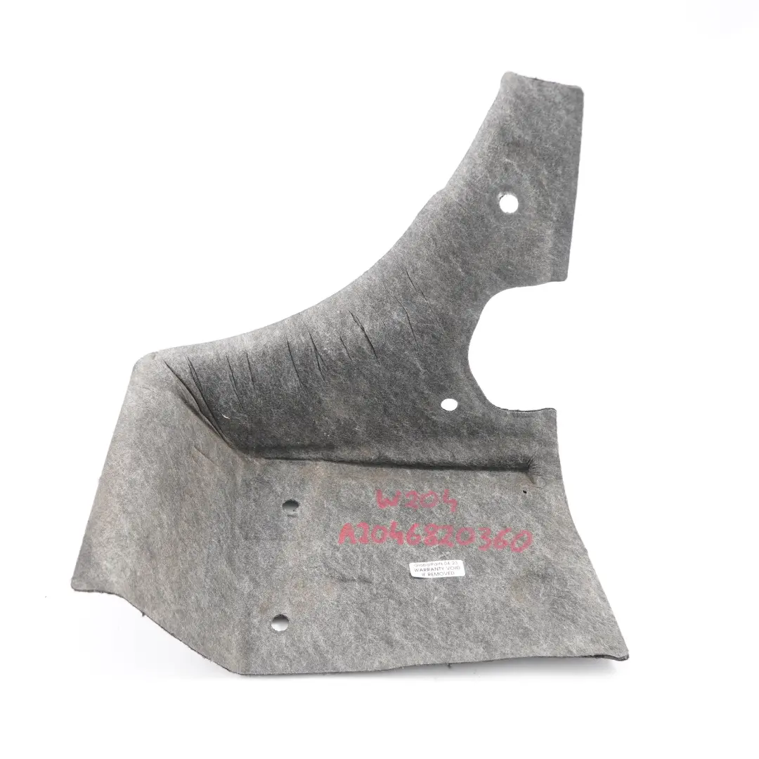 W207 Motore isolamento acustico smorzamento partizione sinistra per Mercedes W204 con numero di parte A2046820360 Mercedes W204 W207 Motore isolamento acustico smorzamento partizione sinistra - SKU A2046820360 - Numero di parte A2046820360