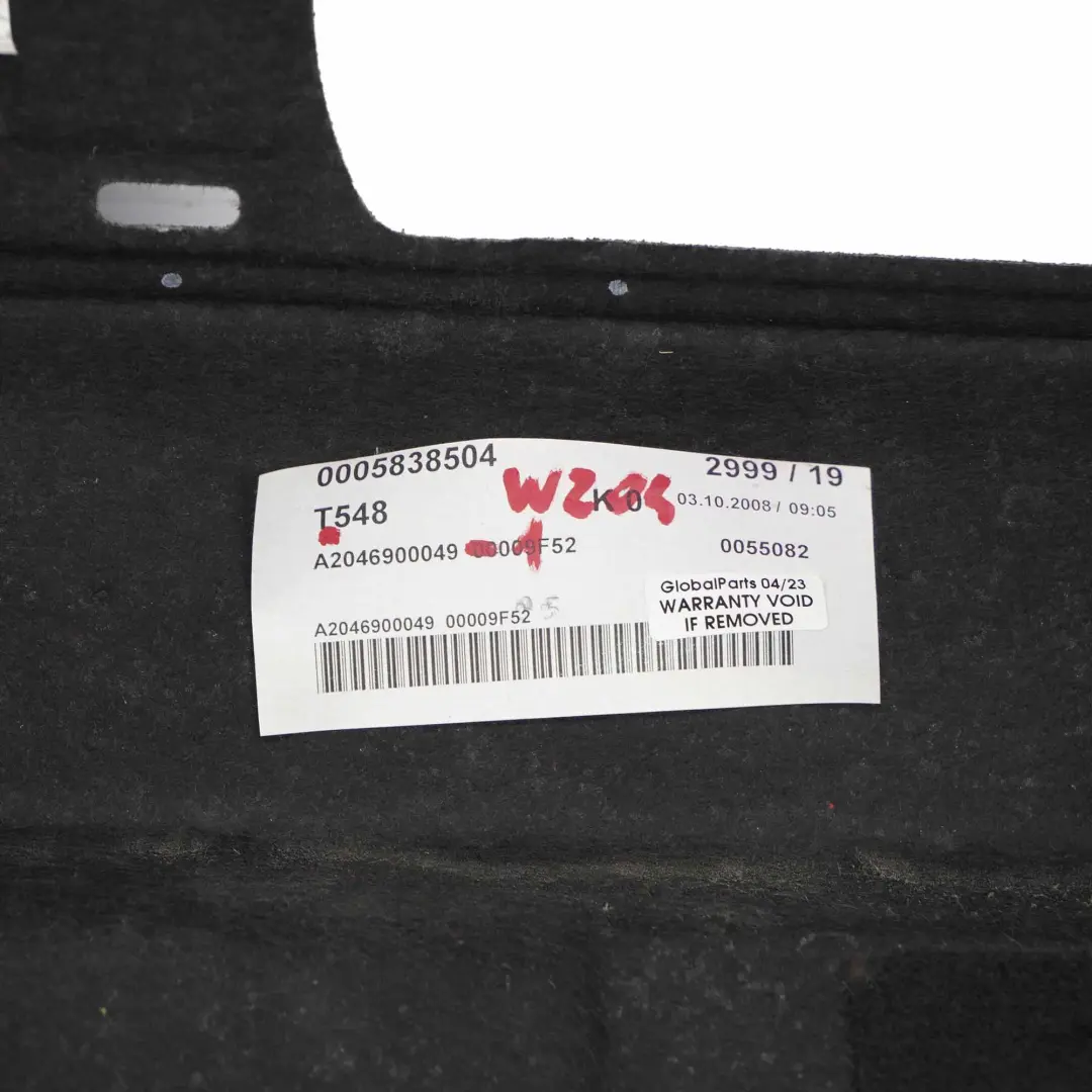 Mercedes W204 Parcel Shelf Trim Estate Boot Trunk Cover Panelling Anthrazit - SKU A2046900049-1 - Part number A2046900049