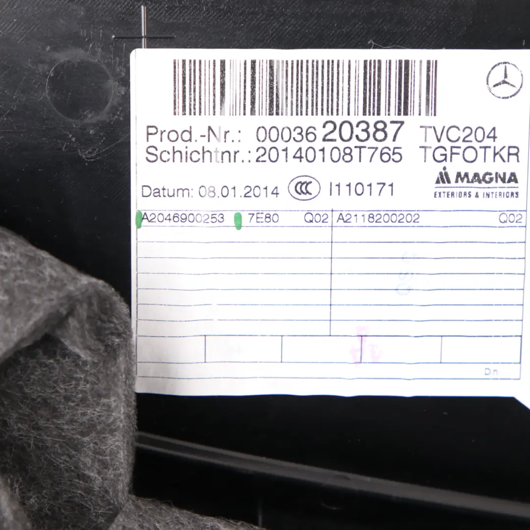 Mercedes W204 Coupé Scheda Porta Posteriore Destra Rivestimento Pelle Nero - SKU A2046900253 - Numero di parte A2046900253