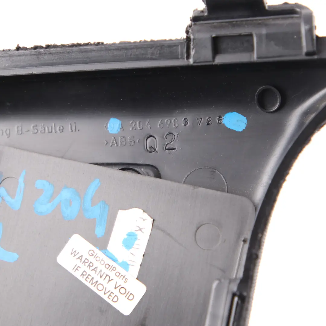  B-Säulenabdeckung Mercedes W204 Links Säule Innenverkleidung Schwarz - SKU A2046903726 - Teilenummer A2046903726