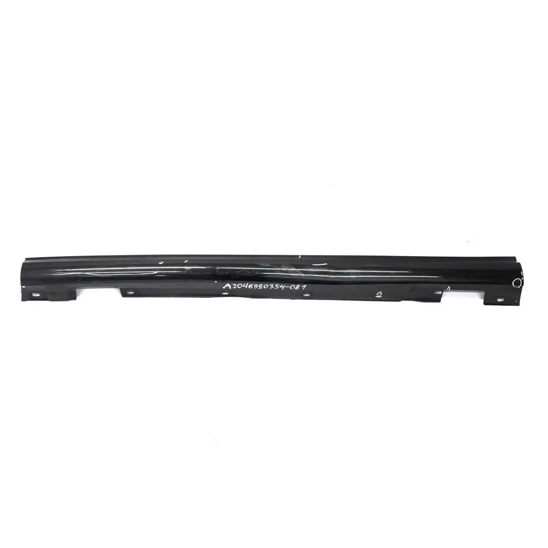 Mercedes W204 Side Skirt Door Sill Cover Left N/S Obsidian Black Metallic - 197 - SKU A2046980354-OB1 - Part number A2046980354