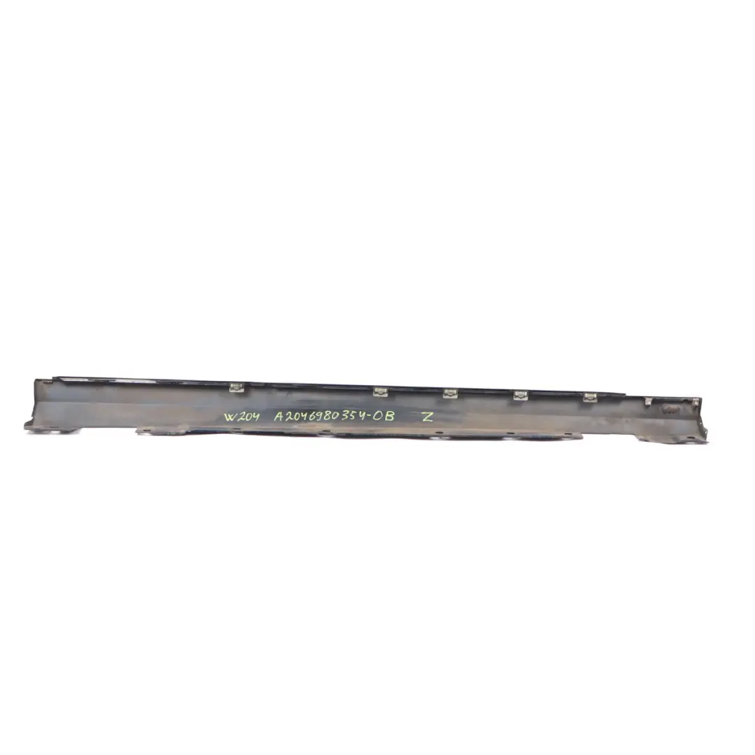 Mercedes W204 Side Skirt Door Sill Cover Left N/S Obsidian Black Metallic - 197 - SKU A2046980354-OB - Part number A2046980354