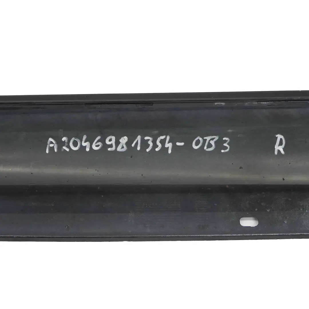 Mercedes W204 Side Skirt Cover Door Sill Panel Left N/S Obsidian Black - 197 - SKU A2046981354-OB2 - Part number A2046981354
