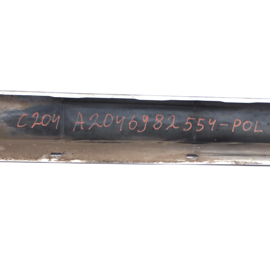 Mercedes C204 AMG Side Skirt Styling Door Sill Cover Left N/S Polar White - 149 - SKU A2046982554-POL - Part number A2046982554