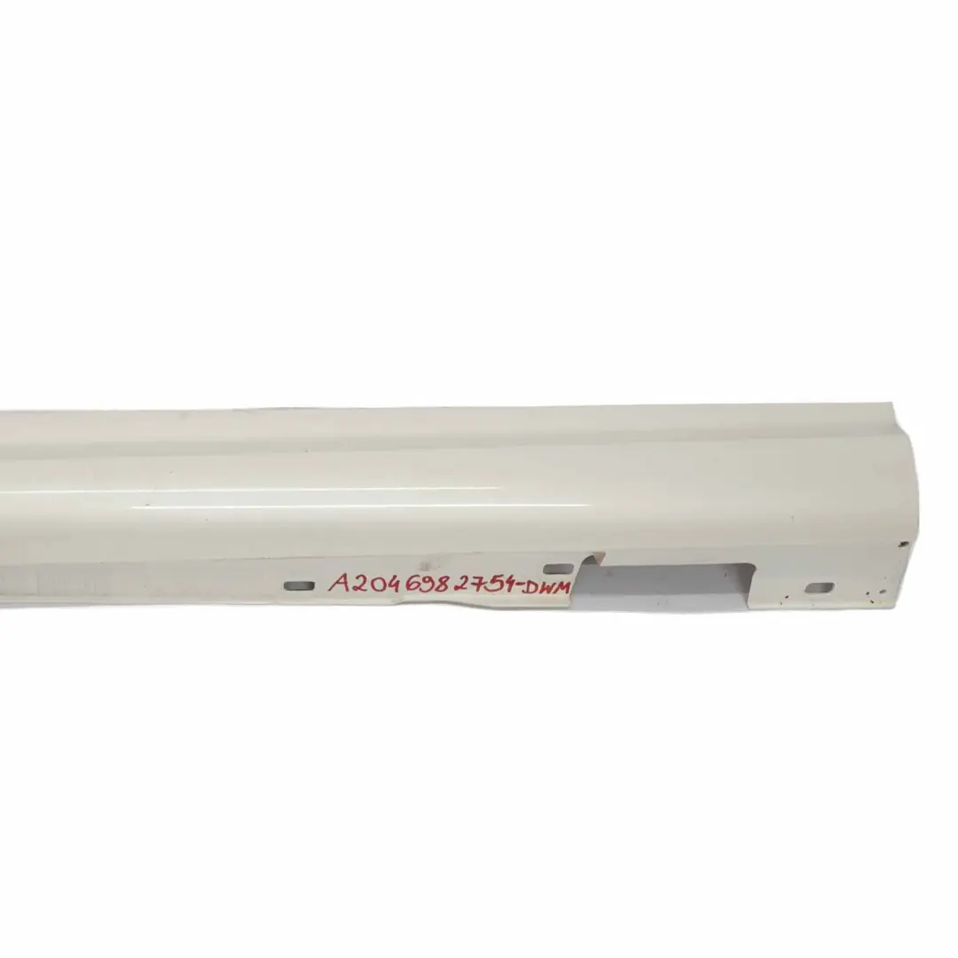 Mercedes W204 C63 Side Skirt Cover AMG Left N/S Sill Panel Diamond White - 799 - SKU A2046982754-DWM - Part number A2046982754